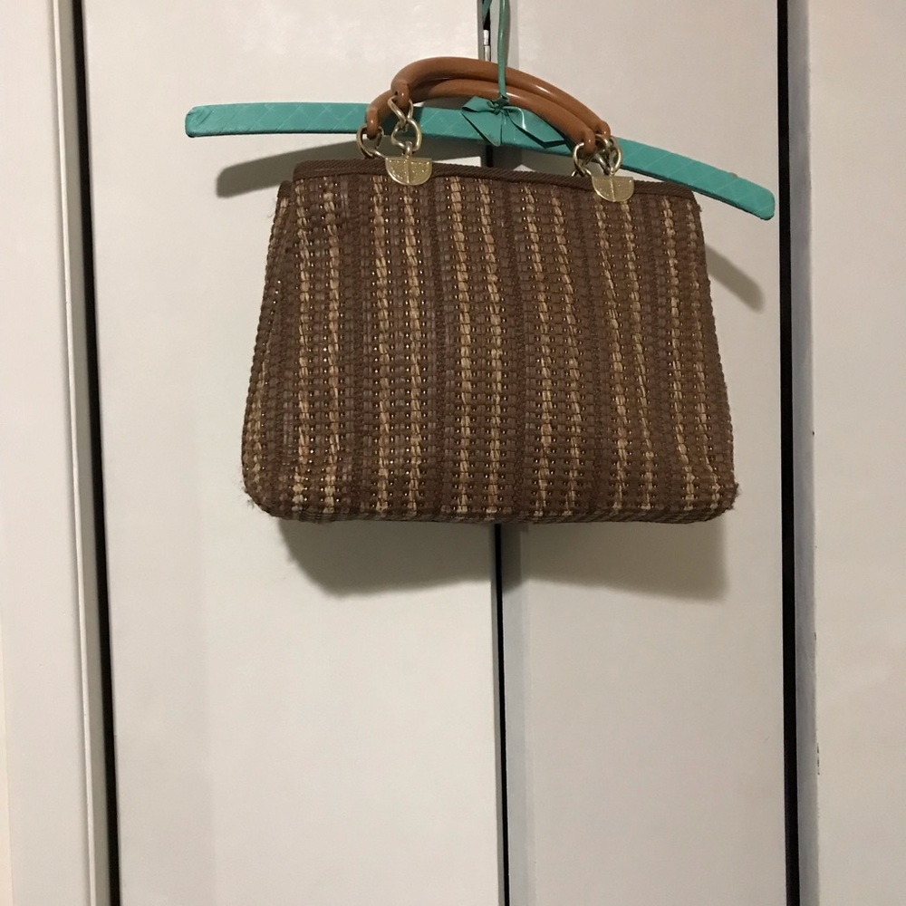 Ladies Brown Woven Purse Vintage